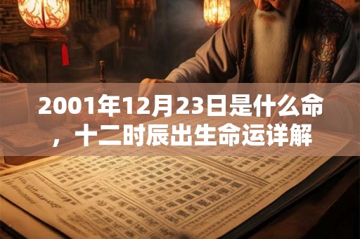 2001年12月23日是什么命，十二时辰出生命运详解