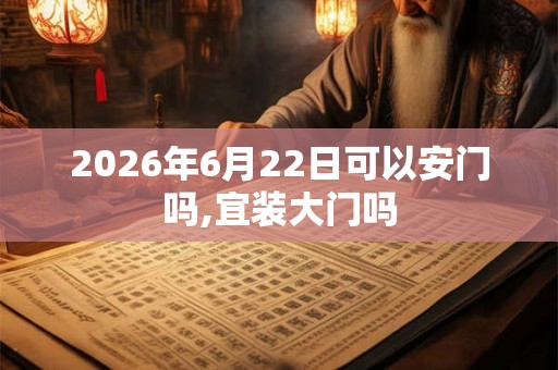 2026年6月22日可以安门吗,宜装大门吗