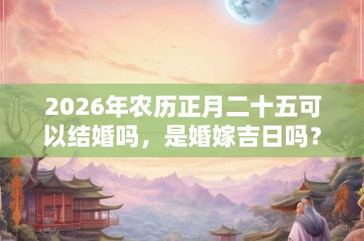 2026年农历正月二十五可以结婚吗，是婚嫁吉日吗？