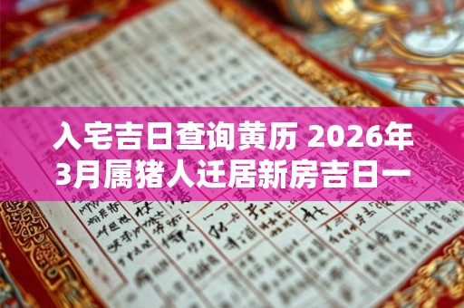 入宅吉日查询黄历 2026年3月属猪人迁居新房吉日一览表
