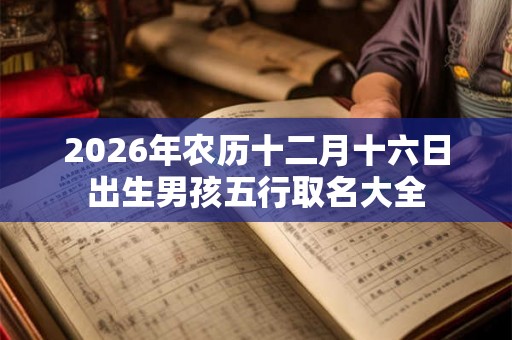 2026年农历十二月十六日出生男孩五行取名大全