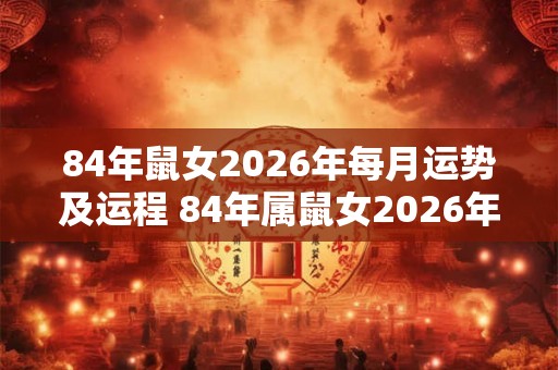 84年鼠女2026年每月运势及运程 84年属鼠女2026年全年运势如何 84年鼠女2026年每月运势及运程 84年属鼠女2026年全年运势如何