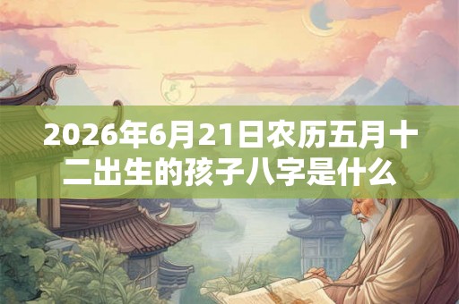 2026年6月21日农历五月十二出生的孩子八字是什么