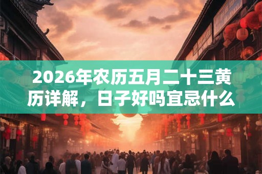 2026年农历五月二十三黄历详解，日子好吗宜忌什么？