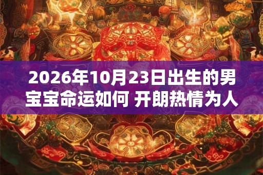 2026年10月23日出生的男宝宝命运如何 开朗热情为人自私