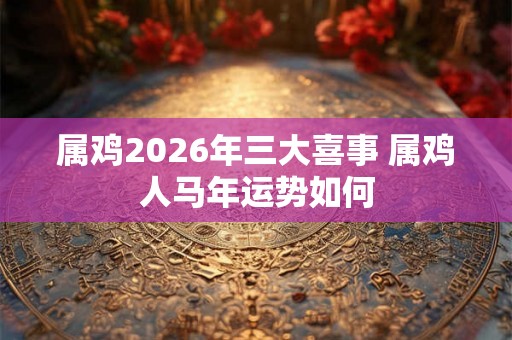 属鸡2026年三大喜事 属鸡人马年运势如何