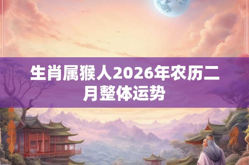 生肖属猴人2026年农历二月整体运势