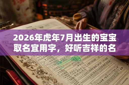 2026年虎年7月出生的宝宝取名宜用字，好听吉祥的名字精选！
