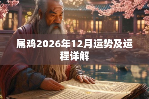 属鸡2026年12月运势及运程详解