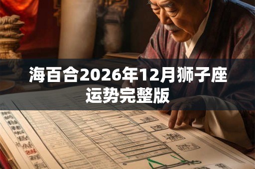 海百合2026年12月狮子座运势完整版
