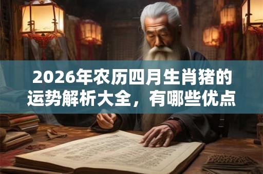 2026年农历四月生肖猪的运势解析大全，有哪些优点？
