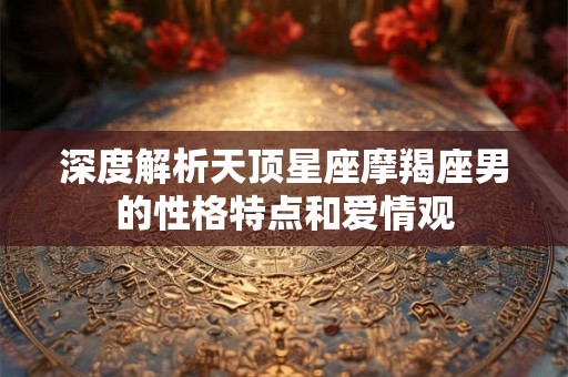 深度解析天顶星座摩羯座男的性格特点和爱情观 深度解析天顶星座摩羯座男的性格特点和爱情观