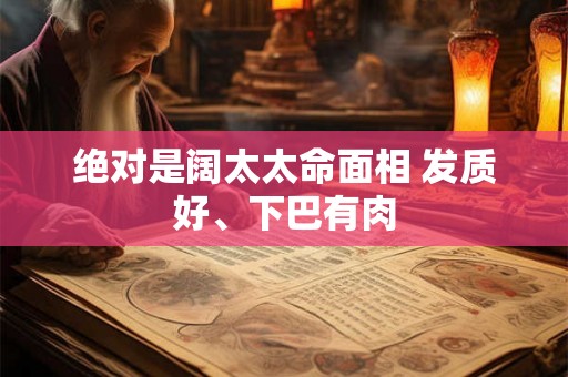 绝对是阔太太命面相 发质好、下巴有肉 绝对是阔太太命面相 发质好、下巴有肉