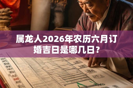 属龙人2026年农历六月订婚吉日是哪几日？