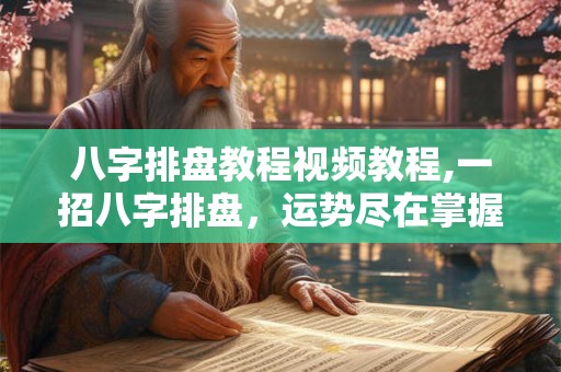 八字排盘教程视频教程,一招八字排盘，运势尽在掌握！