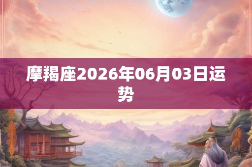 摩羯座2026年06月03日运势 摩羯座2026年06月03日运势