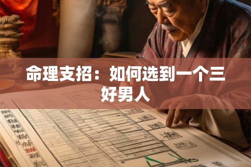 命理支招：如何选到一个三好男人