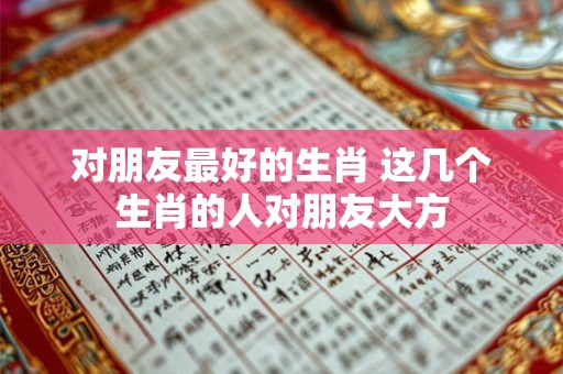 对朋友最好的生肖 这几个生肖的人对朋友大方
