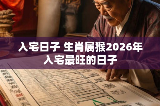 入宅日子 生肖属猴2026年入宅最旺的日子