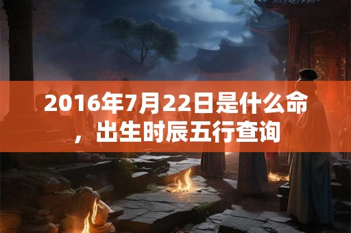 2016年7月22日是什么命，出生时辰五行查询