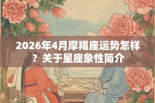 2026年4月摩羯座运势怎样？关于星座象性简介