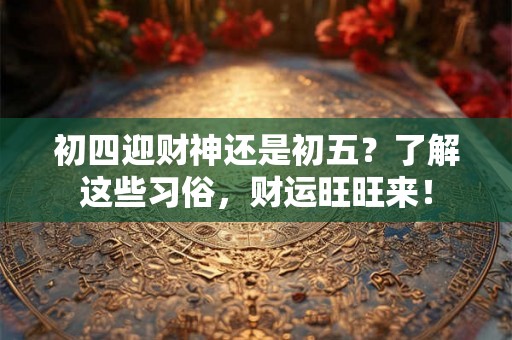 初四迎财神还是初五?了解这些习俗,财运旺旺来! 初四迎财神还是初五?了解这些习俗,财运旺旺来!