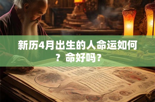 新历4月出生的人命运如何？命好吗？
