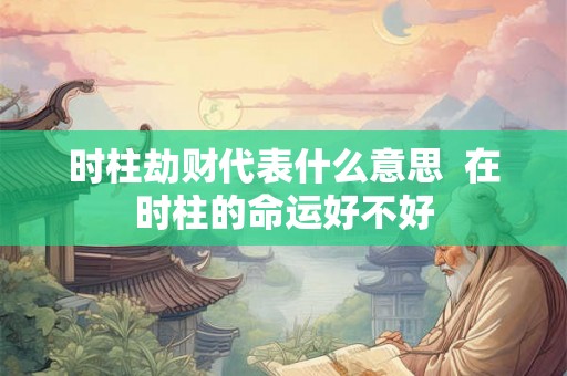 时柱劫财代表什么意思  在时柱的命运好不好