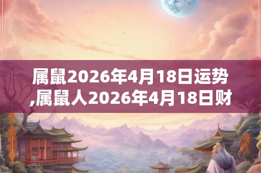 属鼠2026年4月18日运势,属鼠人2026年4月18日财运,生肖鼠2026年4月18日运势