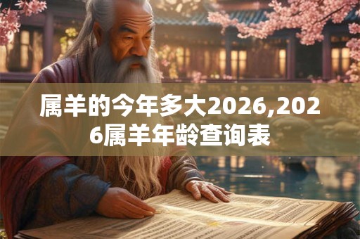 属羊的今年多大2026,2026属羊年龄查询表
