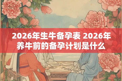 2026年生牛备孕表 2026年养牛前的备孕计划是什么
