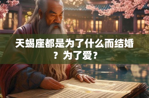 天蝎座都是为了什么而结婚?为了爱? 天蝎座都是为了什么而结婚?为了爱?
