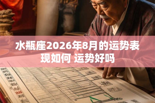 水瓶座2026年8月的运势表现如何 运势好吗