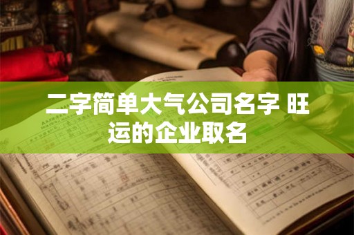 二字简单大气公司名字 旺运的企业取名