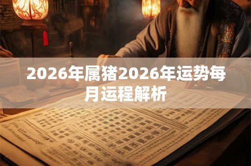 2026年属猪2026年运势每月运程解析