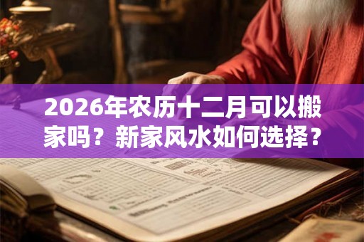2026年农历十二月可以搬家吗？新家风水如何选择？
