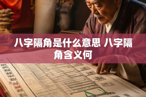 八字隔角是什么意思 八字隔角含义何