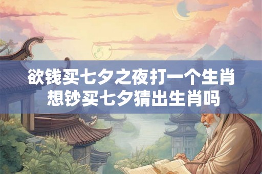 欲钱买七夕之夜打一个生肖 想钞买七夕猜出生肖吗