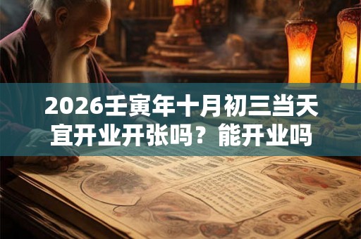 2026壬寅年十月初三当天宜开业开张吗?能开业吗 2026壬寅年十月初三当天宜开业开张吗?能开业吗