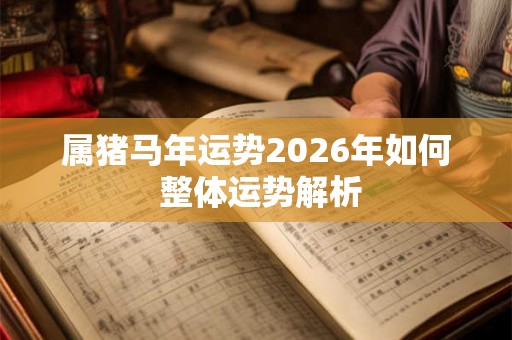 属猪马年运势2026年如何 整体运势解析