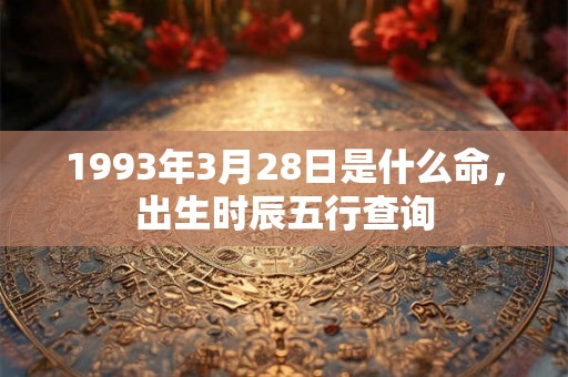 1993年3月28日是什么命，出生时辰五行查询