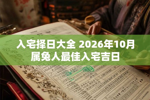 入宅择日大全 2026年10月属兔人最佳入宅吉日