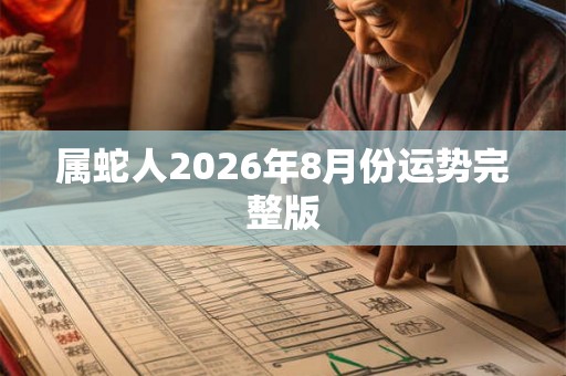 属蛇人2026年8月份运势完整版 属蛇人2026年8月份运势完整版