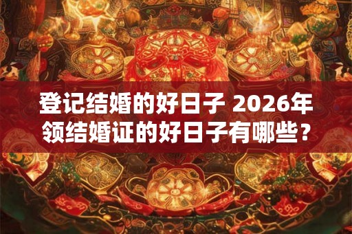登记结婚的好日子 2026年领结婚证的好日子有哪些？