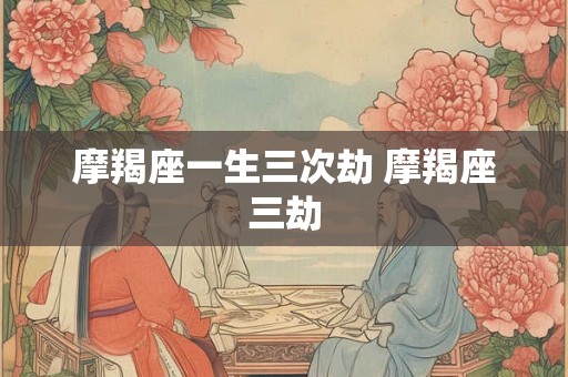 摩羯座一生三次劫 摩羯座三劫
