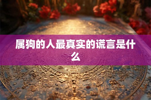 属狗的人最真实的谎言是什么