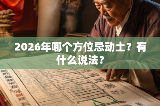 2026年哪个方位忌动土？有什么说法？