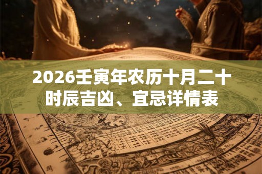 2026壬寅年农历十月二十时辰吉凶、宜忌详情表