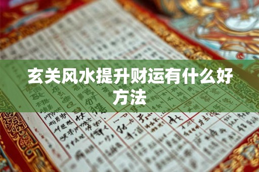玄关风水提升财运有什么好方法