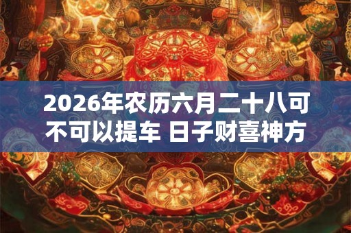 2026年农历六月二十八可不可以提车 日子财喜神方位
